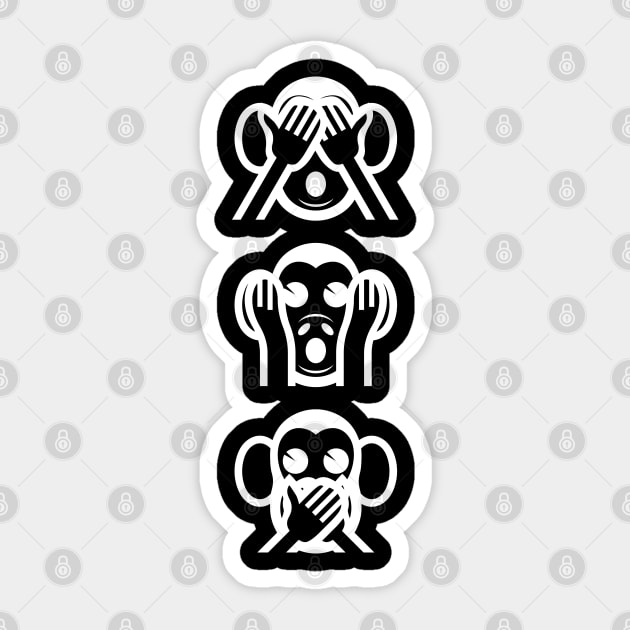 3 Wise Monkeys Emoji Sticker by tinybiscuits